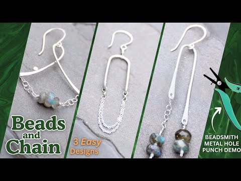Видео: Бусины + Цепочка = 3 простых дизайна сережек (подходят для новичков!)
