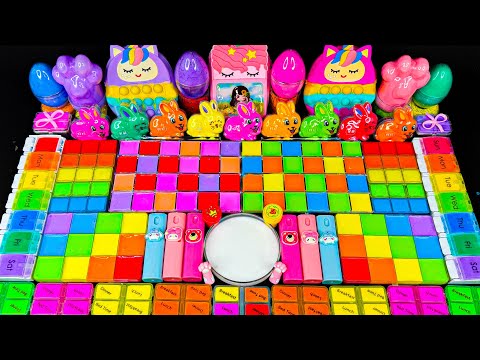 Видео: ASMR слайм 🌈 Радужный единорог, глина, макияж и блёстки | Смешиваем случайные вещи в слайм