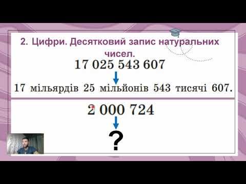 Видео: Натуральні числа. Порівняння, додавання і віднімання натуральних чисел.(Тема №1, 5 клас, математика)