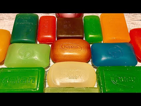 Видео: Glycerin soap Satisfying video Резка глицеринового мыла 💚