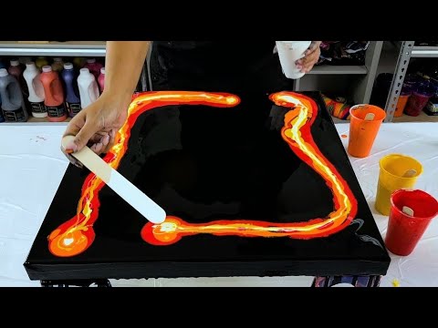 Видео: В огне! ~ Acrylic Pour Painting ~ Inferno ~ Abstract Art ~ Fluid Artist