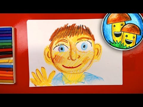 Видео: Рисуем ПОРТРЕТ ПАПЫ масляной пастелью для детей