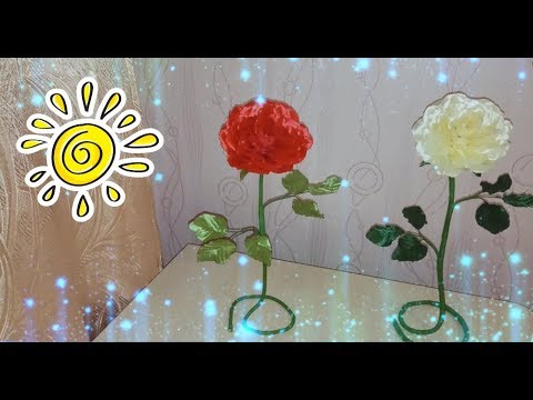 Видео: Интерьерная роза из атласной ленты