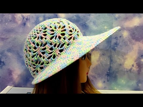 Видео: Летняя кепка крючком 1 часть.  Кепка-панама для начинающих.