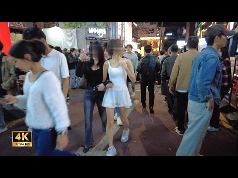 Видео: ［Hongdae 4K］Seoul Night Walk!! ~ Неужели так много людей наслаждаются клубными улицами Хондэ ~~ ??