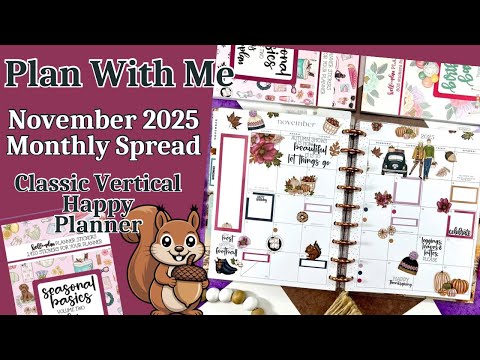 Видео: Ежемесячный разворот на ноябрь 2025 г. | Планируйте вместе со мной | Классический вертикальный пл...