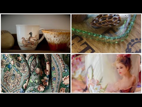Видео: Осенняя роскошь "у камина"🍁 Чайные пары, бокалы, чашечки - моя коллекция☕️ Павловопосадские платки✨