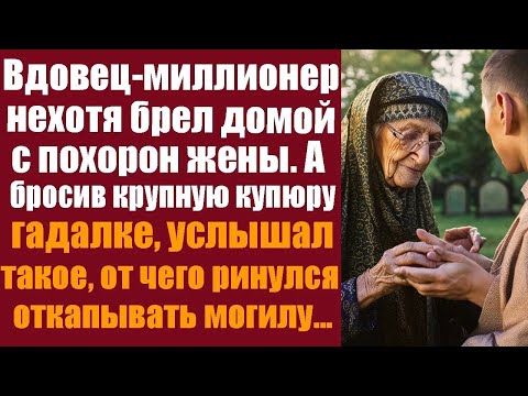 Видео: Вдовец миллионер нехотя брёл домой с похорон жены, а бросив крупную купюру гадалке, услышал тако