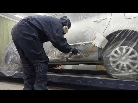 Видео: Toyota corolla замена порога часть 2 ( подготовка и покраска)