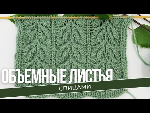 Видео: Схемы вязания спицами. Узор ажурные листочки