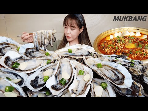 Видео: титр) Chubby raw Oysters Korean Spicy ramenX5 Kimchi Hot peppers Soft tofu REAL SOUND ASMR MUKBANG