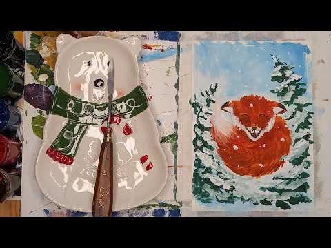 Видео: Как нарисовать лисёнка, гуашью.