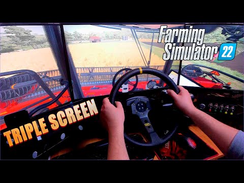 Видео: 🚜Farming Simulator 22🚜Трипл Скрин🚜Три монитора🚜Руль 900 Logitech Driving Force GT