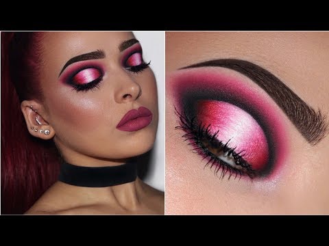 Видео: Черный, розовый и белый омбре Halo Eye | Урок макияжа