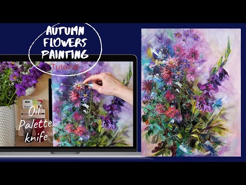 Видео: Живопись маслом | Живопись мастихином | Oil painting flowers | Oil painting for beginners