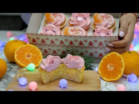 Видео: 🍊Мандариновые капкейки на Новый Год🍊- Я - ТОРТодел!