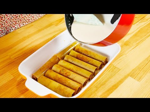 Видео: Каннеллони с мясом | Под соусом Бешамель