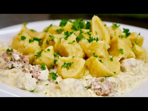 Видео: Картофельные Галушки с Вкусной Мясной Подливой | Немного Напоминают ПЕЛЬМЕНИ