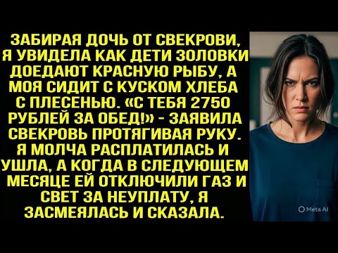 Видео: «С тебя 2750 рублей за обед!» - заявила свекровь протягивая руку, когда я приехала забирать дочь.