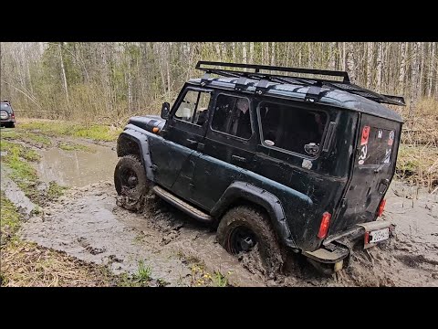 Видео: Уаз Хантер на 32 МТ покоряет бездорожье OffRoadKNG