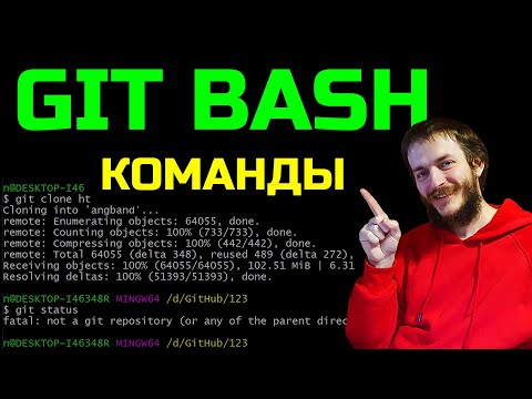 Видео: Работа в Git Bash - консоли гитхаба. Основные команды гит.