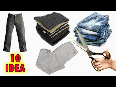 Видео: ЧТО МОЖНО СДЕЛАТЬ СО СТАРЫМИ БРЮКАМИ? 10 супер идей по переработке