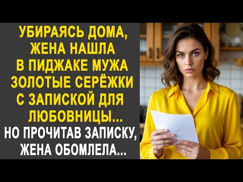 Видео: Убираясь дома, жена нашла в пиджаке мужа золотые серёжки с запиской для любовницы. Но прочитав...