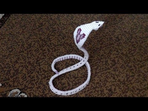 Видео: Как сделать кобру (змею) из бумаги [Модульное оригами]