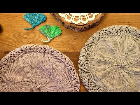 Видео: Мои вязаные шапочки. Берет Морской спицами