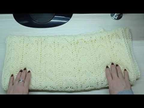 Видео: Палантин спицами. Описание.