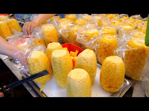 Видео: Удивительное умение нарезать фрукты! Мороженое, Чай | Тайваньская уличная еда