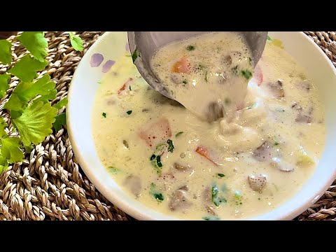 Видео: Молочный суп с грибами/Milk soup with mushrooms