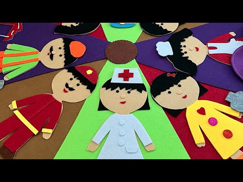 Видео: Мамандықтар/Көрнекілік/Дидактикалық ойын/Профессии из Фетра #diy #felting #handmade #фетрденойын