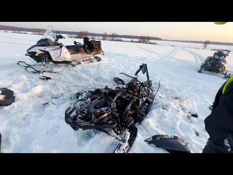 Видео: СГОРЕЛ СНЕГОХОД. Катаемся на OSM SM1000 в конце зимы.