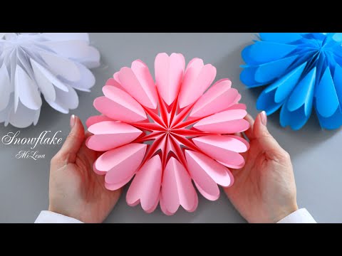 Видео: ОБЪЕМНАЯ СНЕЖИНКА ИЗ БУМАГИ ❄️ 3D PAPER SNOWFLAKE ❄️