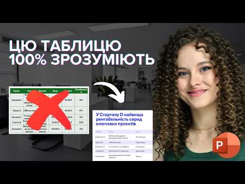 Видео: 🔥 Красива ТАБЛИЦЯ в PowerPoint | Лайфхаки для презентацій – основи дизайну