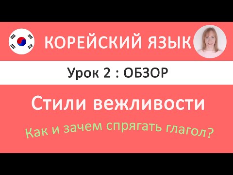 Видео: Корейский язык. Урок 2: ОБЗОР. Стили вежливости в корейском языке.