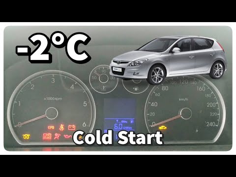 Видео: 1.6 CRDi Cold Start / Холодный запуск (-2°C) и практичная очистка ото льда | Hyundai i30