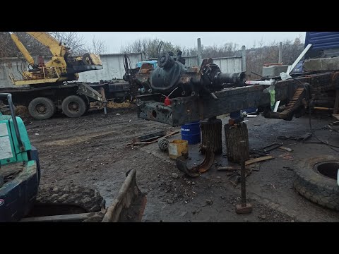 Видео: маз.мега уши на мост и сборка мостов.