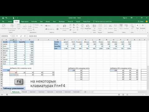 Видео: Относительные, Смешанные и Абсолютные ссылки в Excel