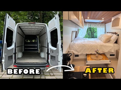 Видео: Camper Van Conversion Full Build on The Street Timelapse | Mercedes Sprinter |Превърнах Бус в Кемпер