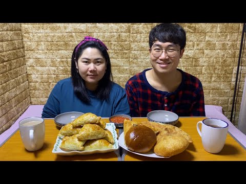 Видео: Mukbang/Домашняя самса/Выпечка из магазина/