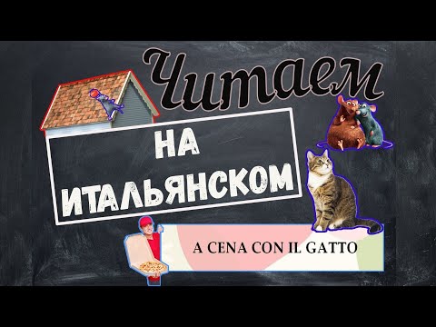 Видео: Читаем на итальянском языке. A cena con il gatto. Урок №1.