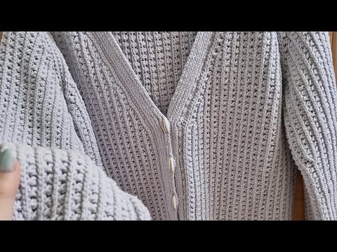 Видео: Ажурный кардиган крючком. Поперечное вязание. #вязаниекрючком #crochet #handmade #поперечноевязание