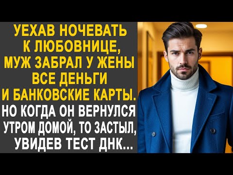 Видео: Уехав ночевать к любовнице, муж забрал у жены все деньги. Но когда он вернулся, то увидел тест ДНК.