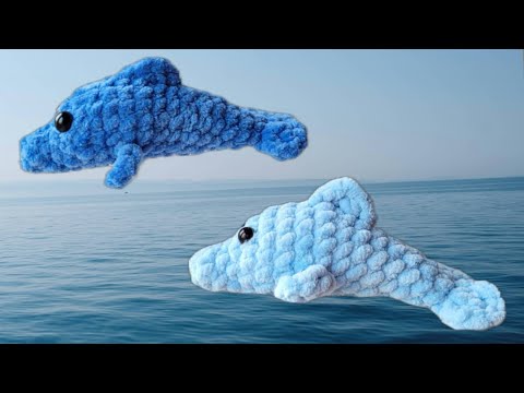 Видео: Дельфин вязаный крючком из плюшевой пряжи🐬crochet dolphin🐬Gehäkelter Delfin