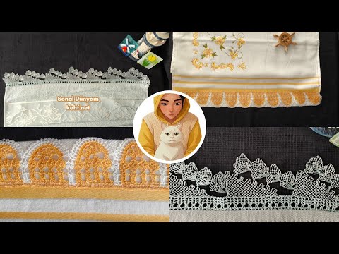 Видео: Треугольное игольное кружево и купольное кружево крючком для полотенца