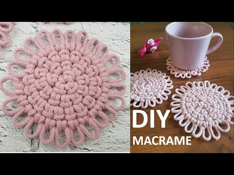 Видео: Макраме подставка под горячее | подстаканник для чая макраме | макраме для начинающих | UZELOK 07