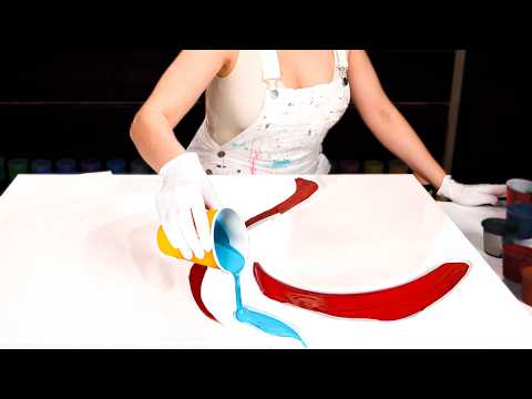 Видео: Испепеляющая САЛЬСА на холсте 💃 Начало новой серии Fluid Rhythm 🔥 Акриловая заливка от Ольги Соби