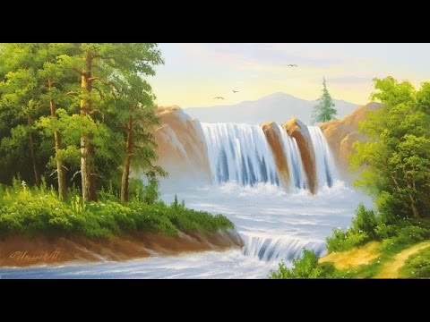 Видео: Уроки масляной живописи. Рисуем Водопад.